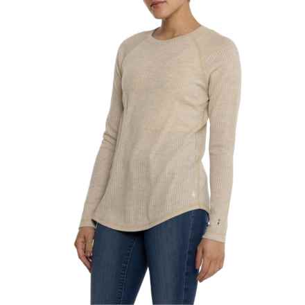 SmartWool Thermal Ribbed Crew Base Layer Shirt - Merino Wool, Long Sleeve in Toasted Coconut H