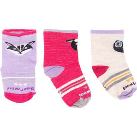 SmartWool Toddler Boys and Girls Trio Socks - 3-Pack, Merino Wool, Crew in Ultra Violet