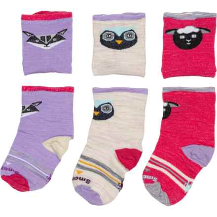 SmartWool Toddler Boys and Girls Trio Socks - 3-Pack, Merino Wool, Crew in Ultra Violet