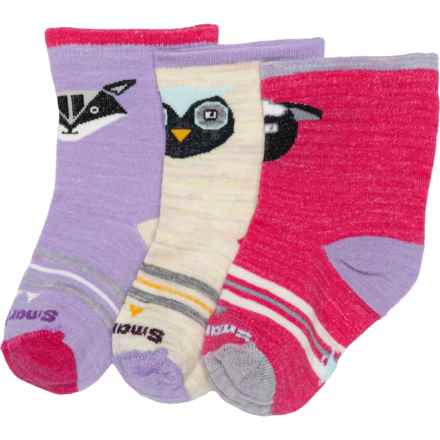 SmartWool Toddler Boys and Girls Trio Socks - 3-Pack, Merino Wool in Power Pink