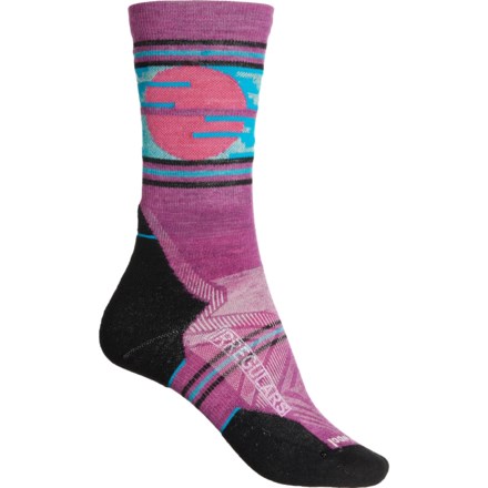 SmartWool Trail Run Targeted Cushion Sunset Socks - Merino Wool, Crew (For Women) in Meadow Mauve