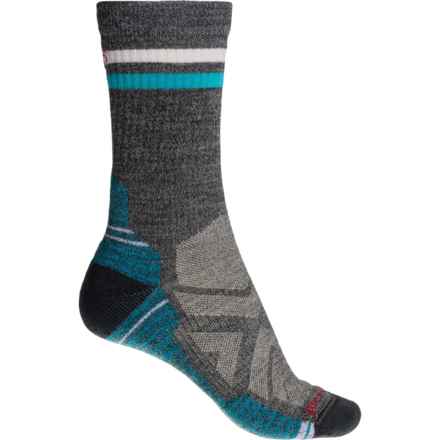 SmartWool Tube Stripe Light Cushion Hiking Socks - Merino Wool, Crew (For Women) in Charcoal/Light Gray