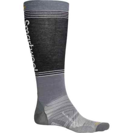 SmartWool Zero Cushion Logo Ski Socks - Merino Wool, Over the Calf (For Men and Women) in Pewter Blue