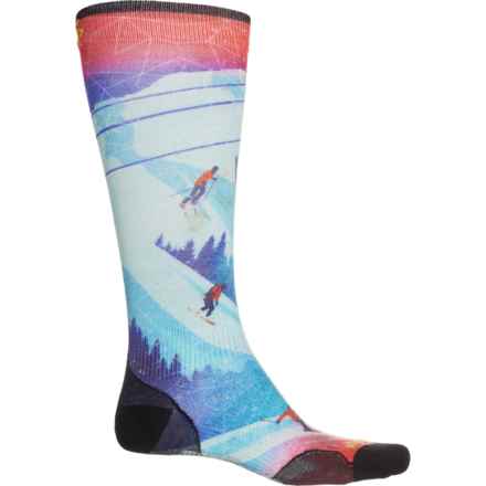 SmartWool Zero Cushion Ski Socks - Merino Wool, Over the Calf (For Men and Women) in Laguna Blue