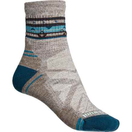 SmartWool Zig Zag Valley Light Cushion Hiking Socks - Merino Wool, Crew (For Women) in Taupe/Natural Marl