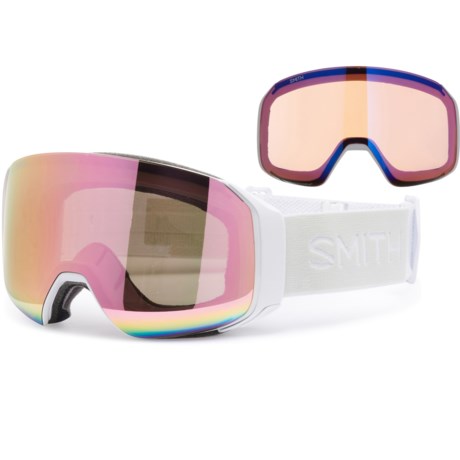 Smith 4D MAG S Ski Goggles - ChromaPop®, Extra Lens (For Men) in White Vapor/Chromapop™ Everyday Rose Gold Mirror /