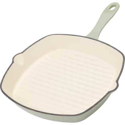 Smith & Clark Ironworks Enameled Cast Iron Grill Frying Pan - 10.5” in Sage