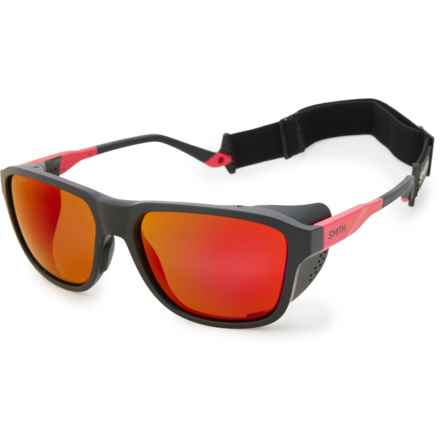 Smith Embark Sunglasses - Chromapop® Polarized Mirror Lenses in Tnf Matte Black/Horizon Red/Chromapop Polarized Re