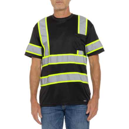 Smith's Hi-Visibilty Class 2 Reflective Pocket T-Shirt - Short Sleeve in Black