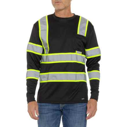 Smith's High Visibility Reflective Pocket T-Shirt - Class 2, Long Sleeve in Black