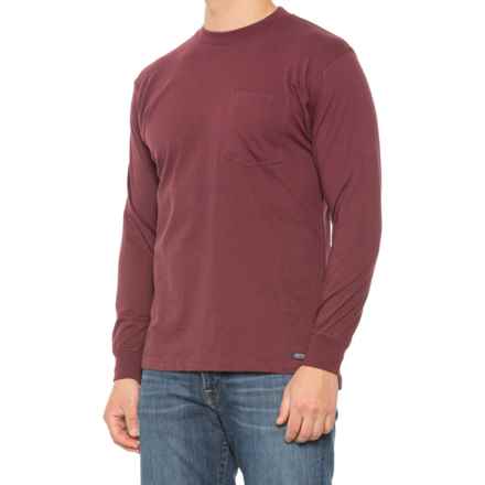Smith's Workwear Gusseted Heavyweight Pocket T-Shirt - Long Sleeve in Burgundy