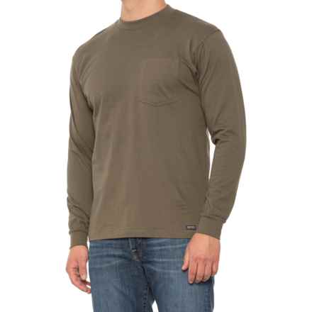 Smith's Workwear Gusseted Heavyweight Pocket T-Shirt - Long Sleeve in Dark Olive