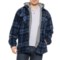 Smith's Workwear Hooded Microfleece Shirt Jacket - Sherpa Lined in Navy