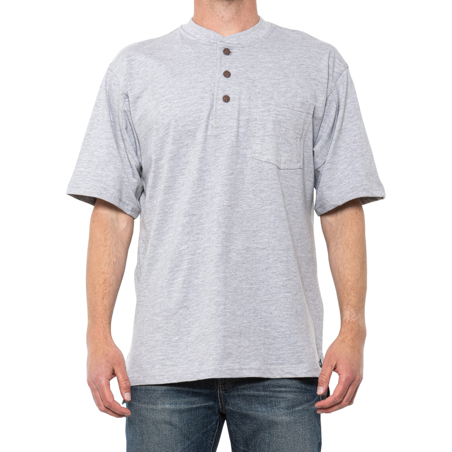 Long Tail Pocket Henley T-Shirt 