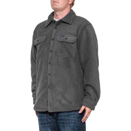Smith's Workwear Microfleece Sherpa-Lined Shirt Jacket in Dark Grey