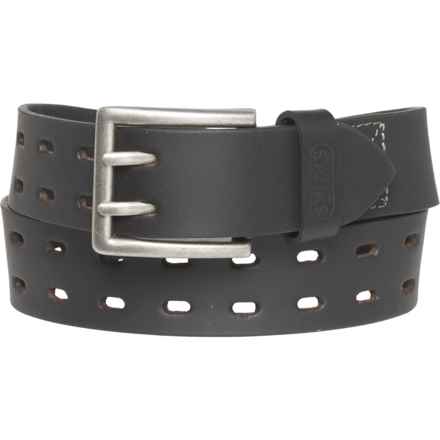 Smith's Workwear Perforated Double-Prong Buckle Belt - Leather, 40 mm (For Men) in Black