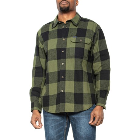 Smith's Workwear Plaid Flannel Shirt - Long Sleeve in Olive/Black