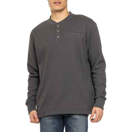 Smith's Workwear Sherpa Lined Henley Shirt - Long Sleeve in Dark Gray