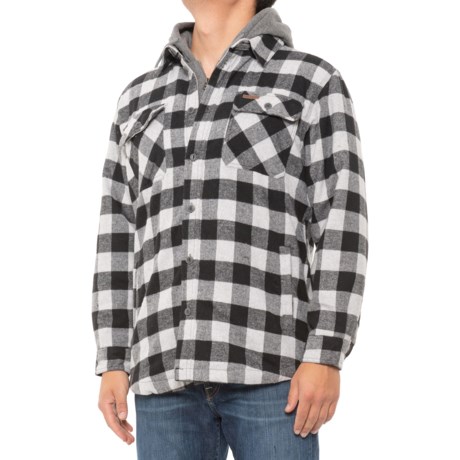 mens flannel shirt jacket with hood