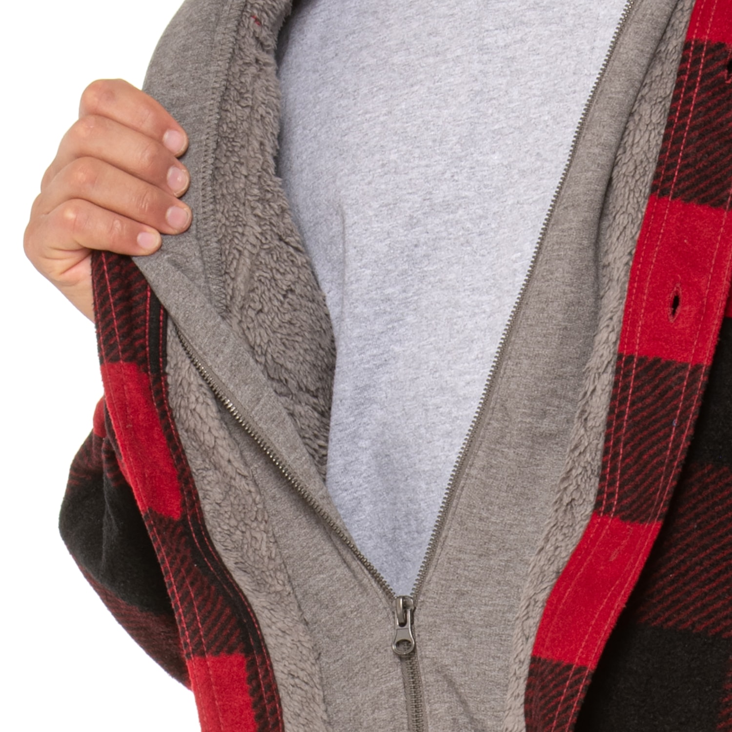 Smith's Workwear Men's Sherpa Lined Microfleece Shirt Jacket, 2XL