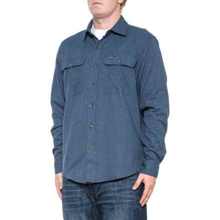 Smith's Workwear Solid Heather Flannel Shirt - Long Sleeve in Heather Blue