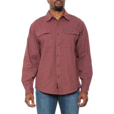 Smith's Workwear Solid Heather Flannel Shirt - Long Sleeve in Heather Burgundy