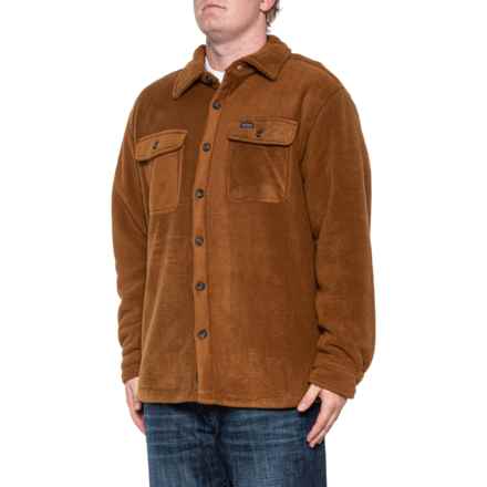 Smith's Workwear Solid Microfleece Shirt Jacket - Sherpa Lined in Camel Brown
