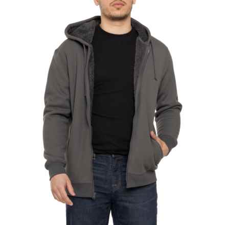 Smith's Workwear Thermal Full-Zip Hooded Jacket - Sherpa Lined in Dark Gray