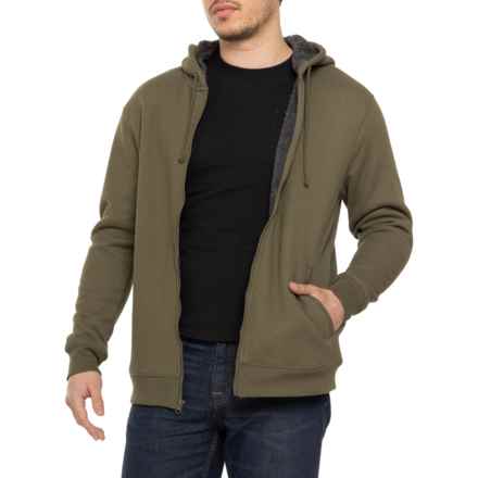 Smith's Workwear Thermal Full-Zip Hooded Jacket - Sherpa Lined in Olive