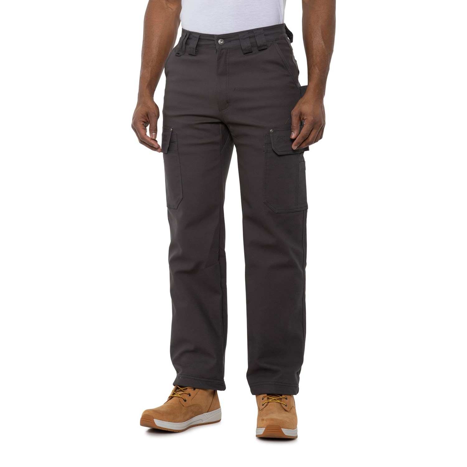 mens fleece lined cargo work pants