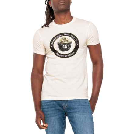 SMOKEY THE BEAR Crest Graphic T-Shirt - Short Sleeve in Natural