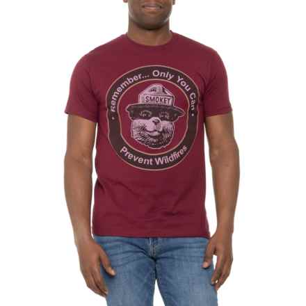 SMOKEY THE BEAR Remember T-Shirt - Short Sleeve in Maroon