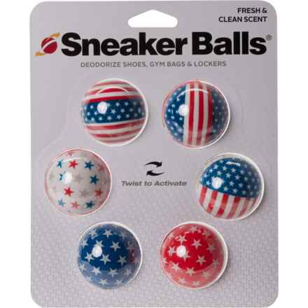 SNEAKER BALLS Patriotic Stars and Flags Shoe Deodorizer - 6-Pack in Red/White/Blue