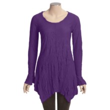 Sno Skins Crinkle Pointelle Tunic Shirt - Ballet Neck, Pointed Hem (For Women) in Amethyst - Closeouts