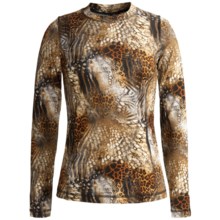 Sno Skins Microfiber Print T-Shirt - Long Sleeve (For Women) in Crazy Cat - Closeouts