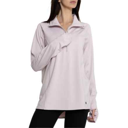 Snow Angel Chami Base Layer Top - Zip Neck, Long Sleeve in Lavender Fog