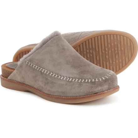 Sofft Bellflower Shearling-Lined Clogs - Italian Suede (For Women) in Pietra Grey
