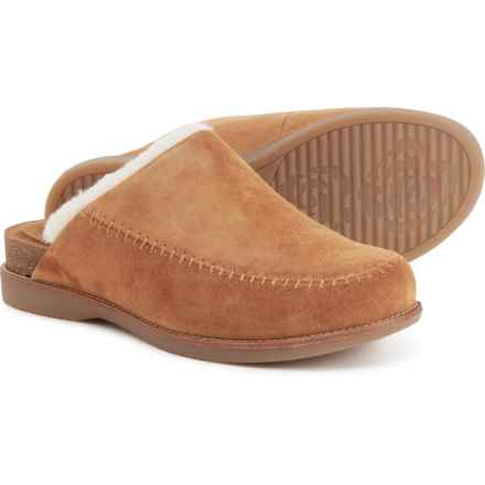 Sofft Bellflower Shearling-Lined Clogs - Italian Suede (For Women) in Saddle