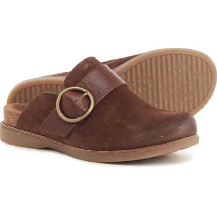 Sofft Billie Circle Buckle Clogs - Suede (For Women) in Rich Brown