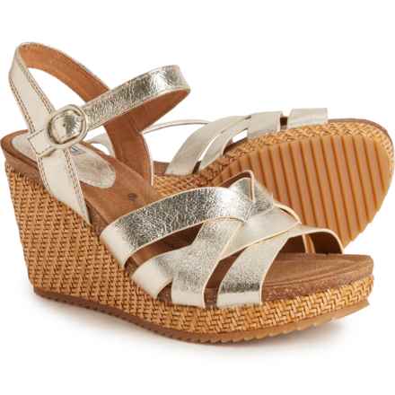 Sofft Carlana Wedge Sandals - Leather (For Women) in Platino