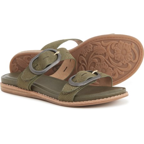 women's slide sandals leather