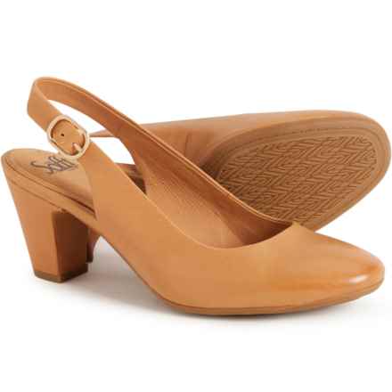 Sofft Lilly Slingback Heels - Leather (For Women) in Caramel