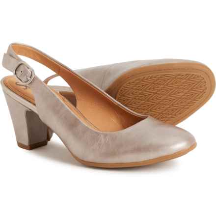 Sofft Lilly Slingback High Heels - Leather (For Women) in Pewter