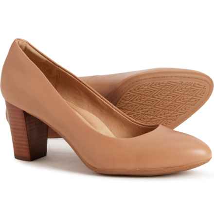 Sofft Parisa Heels - Leather, Slip-Ons (For Women) in Natural