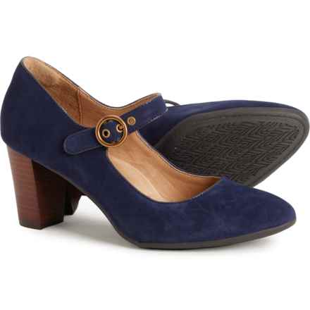 Sofft Petra Mary Jane Heels - Suede (For Women) in Sky Navy