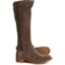 Sofft Sharnell Tall Boots - Waterproof, Suede (For Women) in Taupe Snake