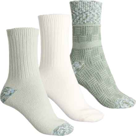 Sofft Supersoft Chunky Basket Weave Knit Socks - 3-Pack, Crew (For Women) in Green