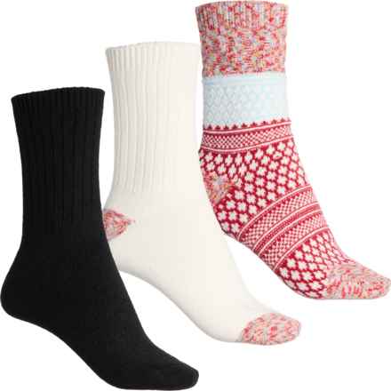 Sofft Supersoft Chunky Cable-Knit Boots Socks - 3-Pack, Crew (For Women) in Red