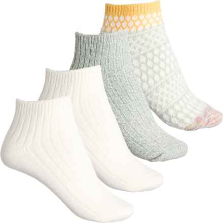 Sofft Supersoft Chunky Cable-Knit Socks - 4-Pack, Quarter Crew (For Women) in Sage Green