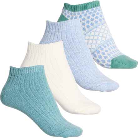 Sofft Supersoft Chunky Knit No-Show Socks - 4-Pack, Below the Ankle (For Women) in Green